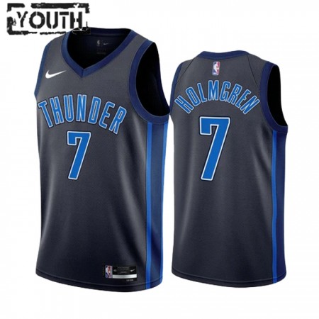 Dres Oklahoma City Thunder Chet Holmgren 7 Nike 2022-23 City Edition Crno Swingman - Dječji